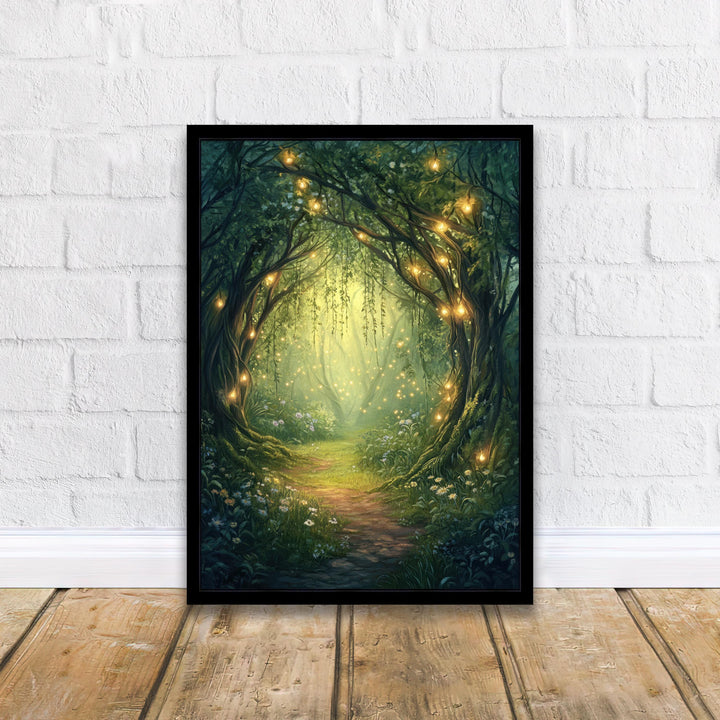 Willow Grove Fairy Entrance Art Print Cottagecore Decor Whimsical Woodland Wall Art Vintage Nature Poster for Cozy Homes and Forest Inspired