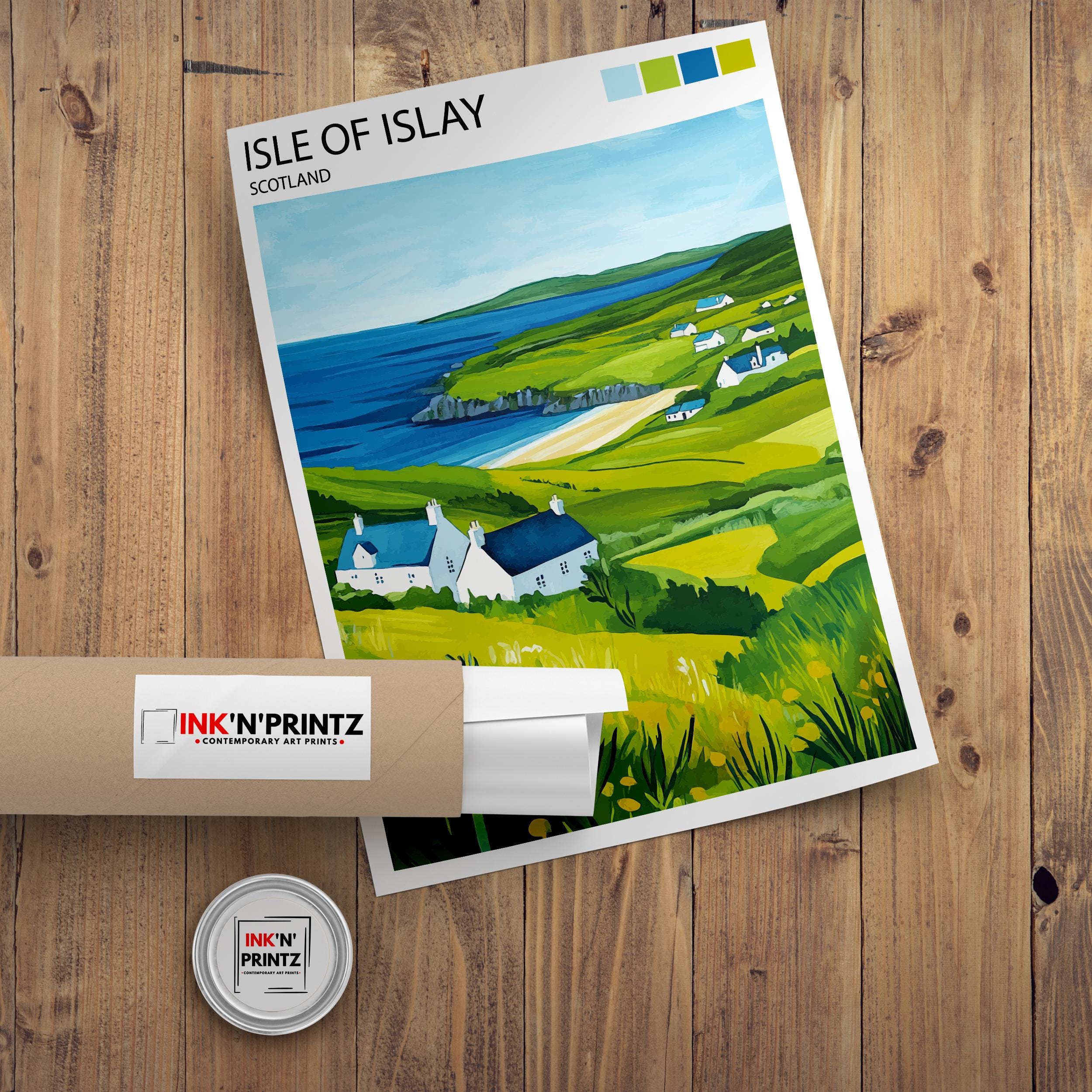 Isle of Islay Travel Poster Scottish Island Art Islay Print Scenic Scottish Coastal Decor