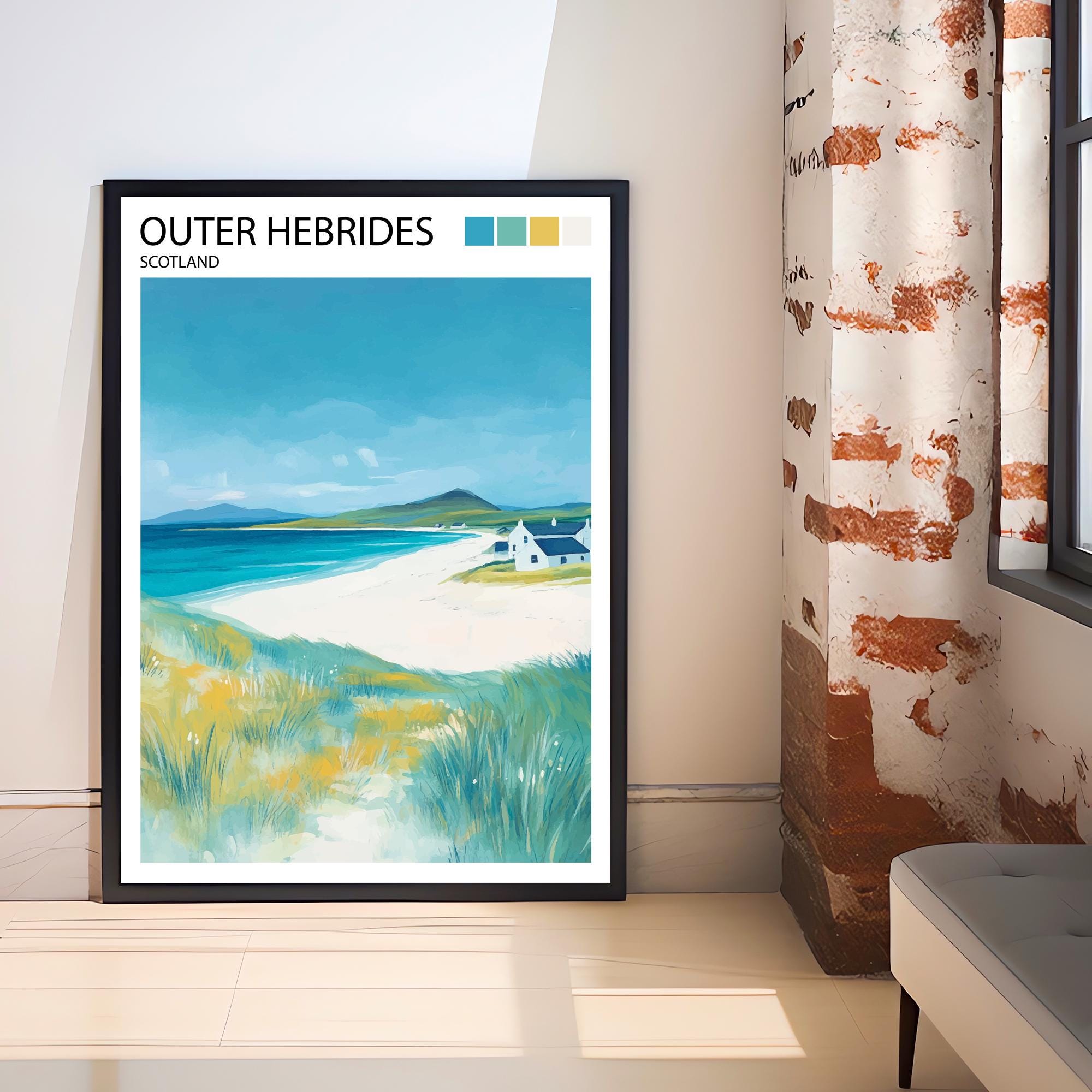 Outer Hebrides Travel Poster Scottish Islands Art Outer Hebrides Print Scenic Scottish Coast Decor