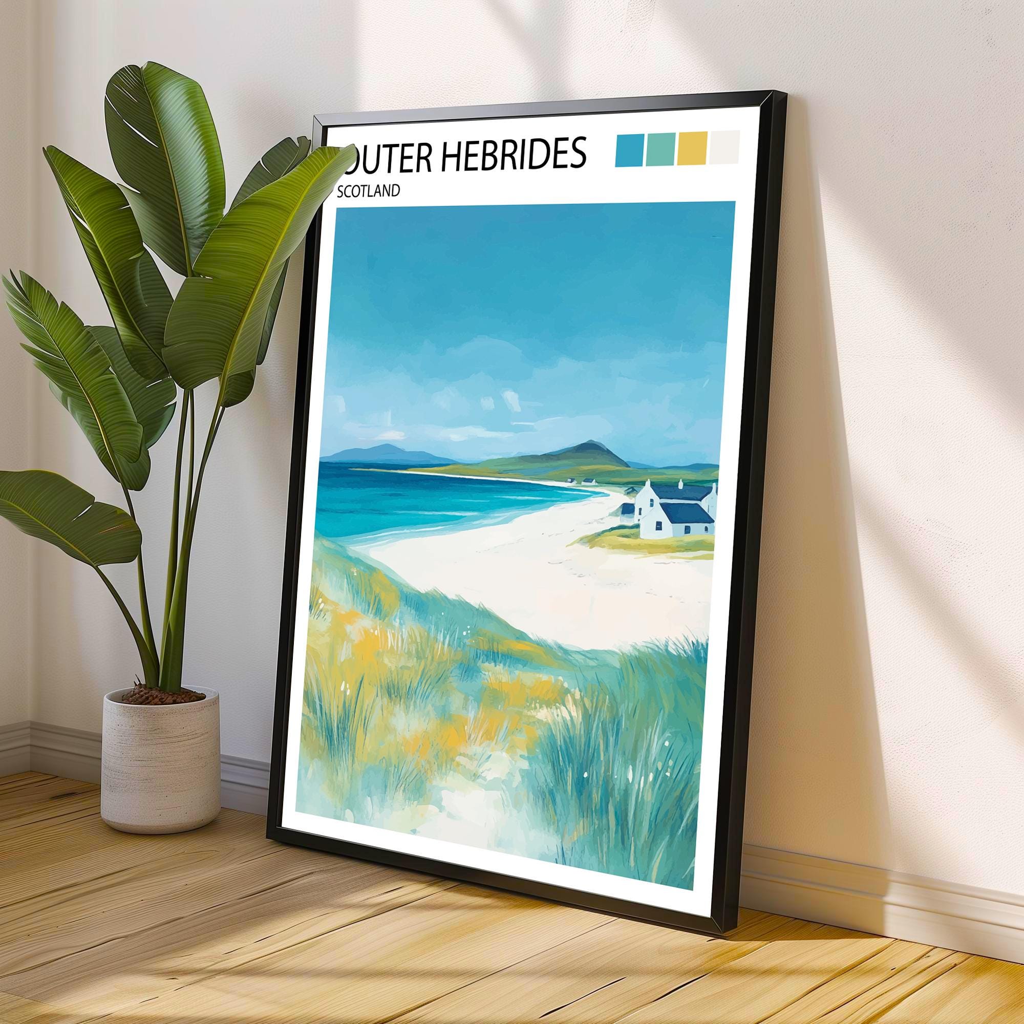 Outer Hebrides Travel Poster Scottish Islands Art Outer Hebrides Print Scenic Scottish Coast Decor