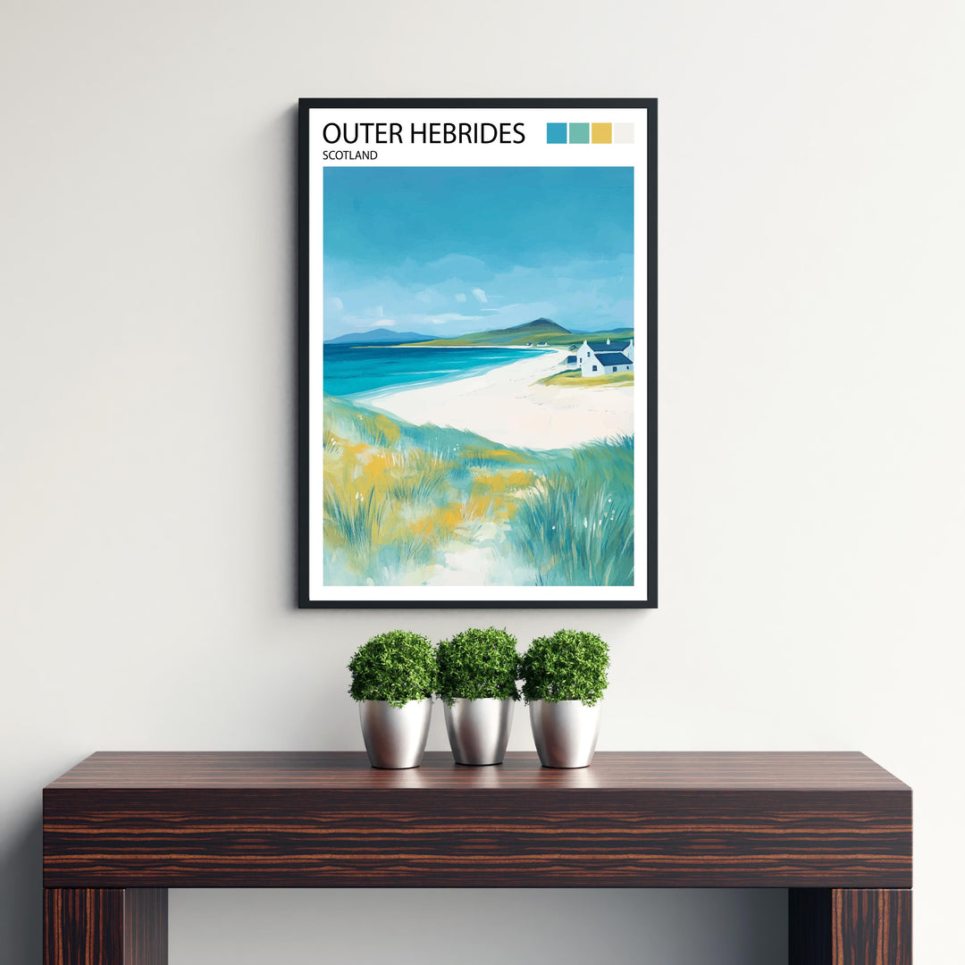 Outer Hebrides Travel Poster Scottish Islands Art Outer Hebrides Print Scenic Scottish Coast Decor