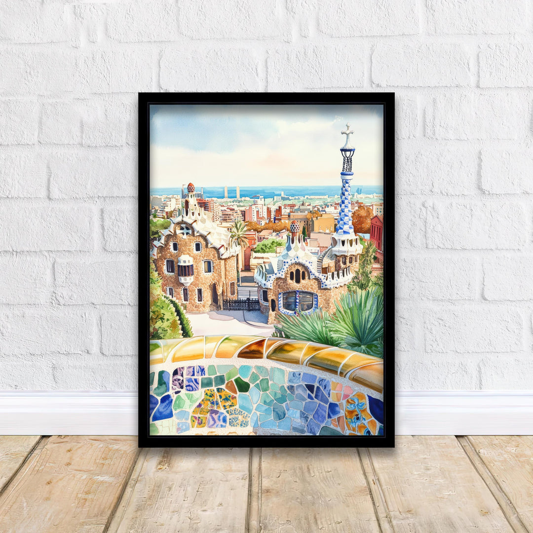 Barcelona Spain Watercolor Painting Barcelona Wall Art Spain Travel Poster Barcelona Print Scenic City Art Gift for Barcelona Home Decor