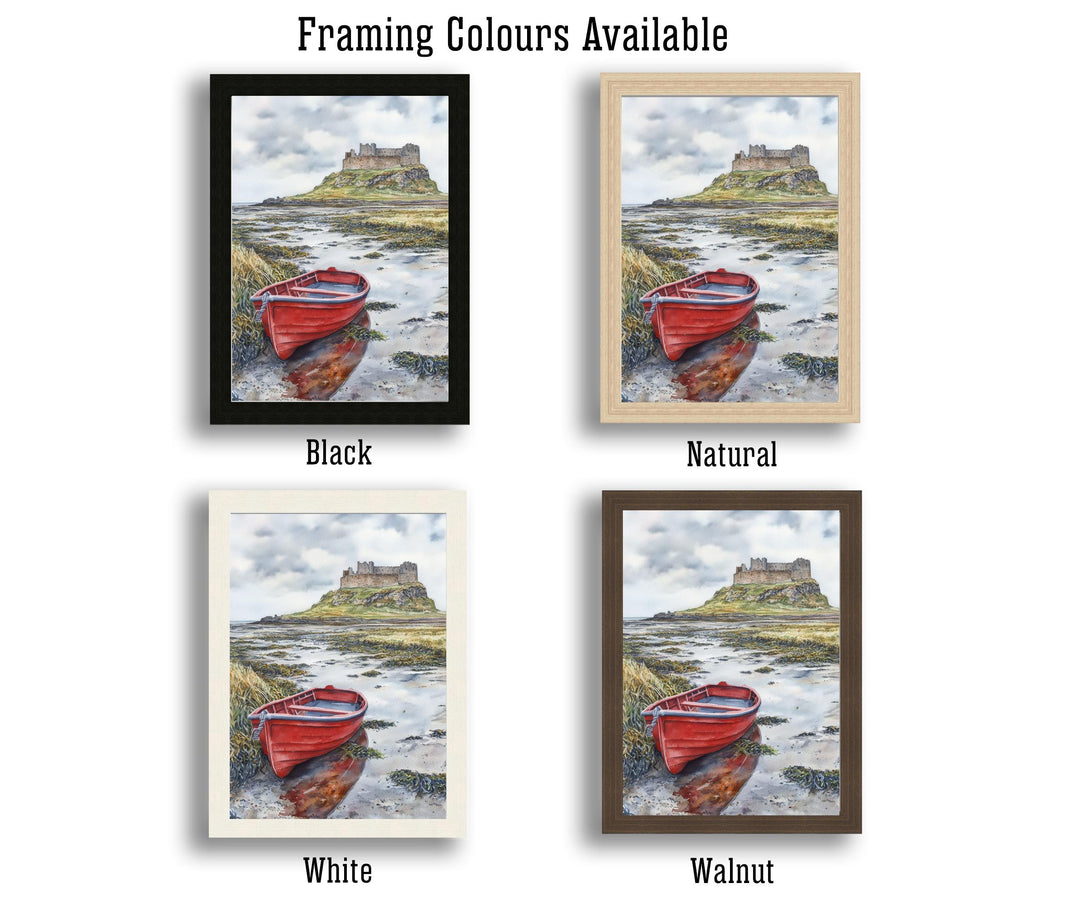 Lindisfarne Castle Watercolor Painting Northumberland Castle Art Lindisfarne Print Scenic Coastal Decor Gift for UK Lovers