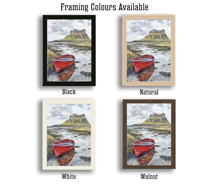 Lindisfarne Castle Watercolor Painting Northumberland Castle Art Lindisfarne Print Scenic Coastal Decor Gift for UK Lovers
