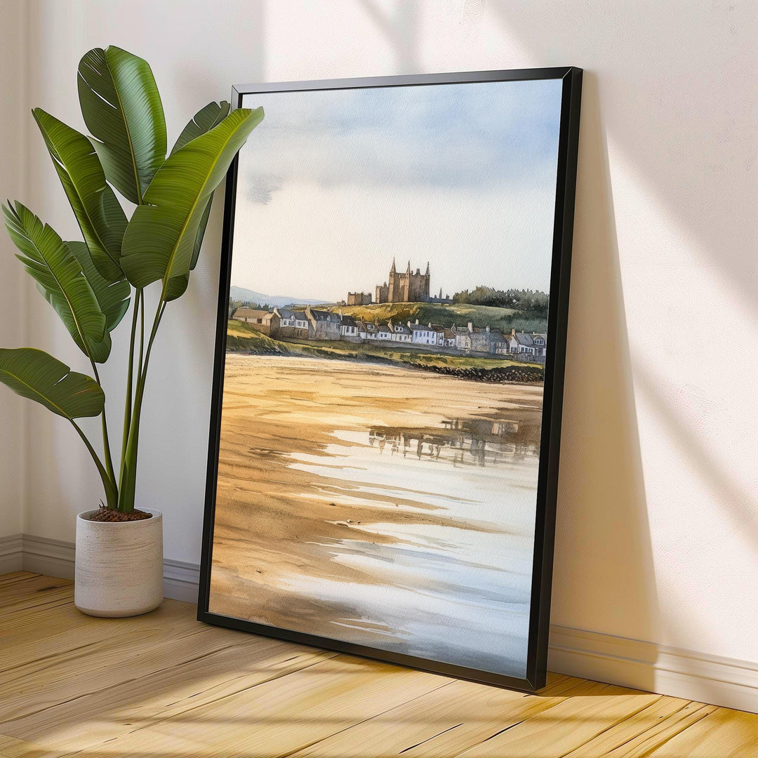St Andrews Fife Watercolor Painting Scotland Coastal Art St Andrews Print Scenic Seaside Decor Gift for Scotland Lovers