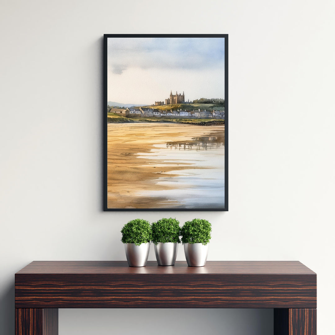 St Andrews Fife Watercolor Painting Scotland Coastal Art St Andrews Print Scenic Seaside Decor Gift for Scotland Lovers