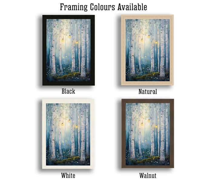 Enchanted Fairy Birch Grove Poster Cottagecore Decor Dark Academia Art Enchanted Forest Illustration Vintage Nature Wall Art