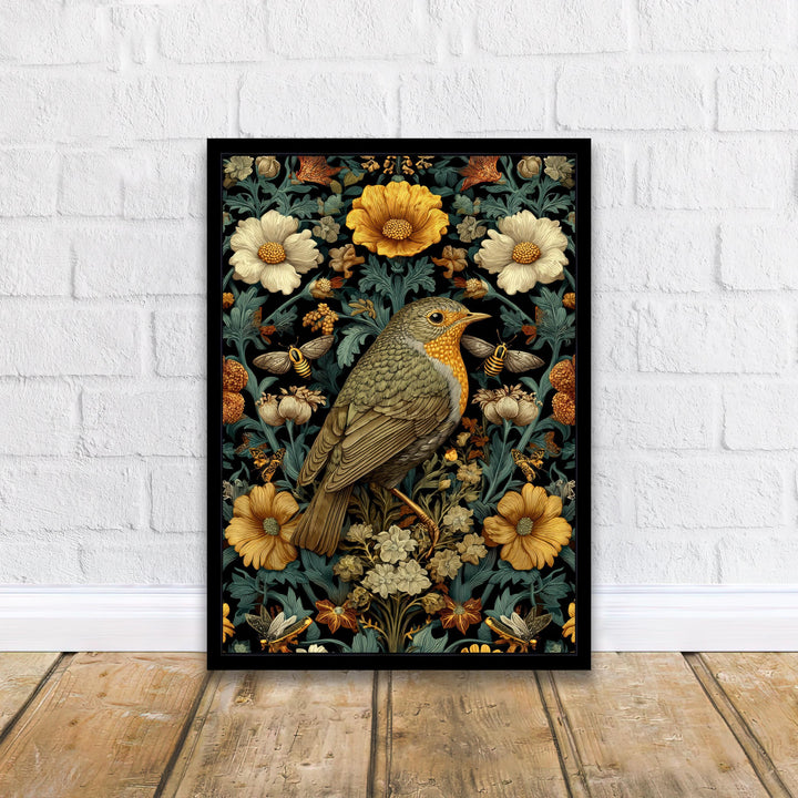 William Morris Birds and Butterflies Poster Cottagecore Decor Dark Academia Art Vintage Wildlife Illustration Rustic Aesthetic