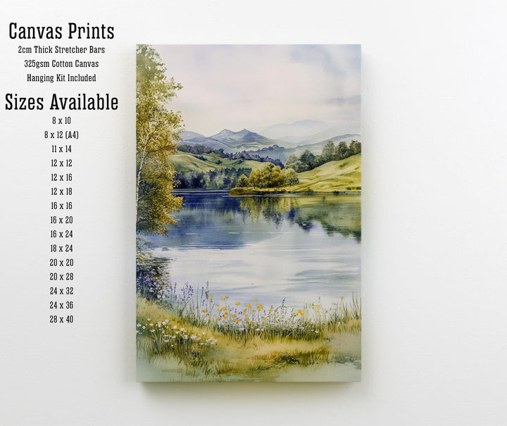 Tarn Hows Lake District Watercolor Poster UK Landscape Art Tarn Hows Print Scenic Lake District Decor Gift for Nature Lovers