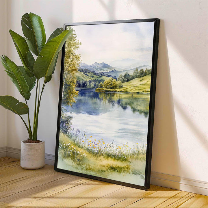 Tarn Hows Lake District Watercolor Poster UK Landscape Art Tarn Hows Print Scenic Lake District Decor Gift for Nature Lovers