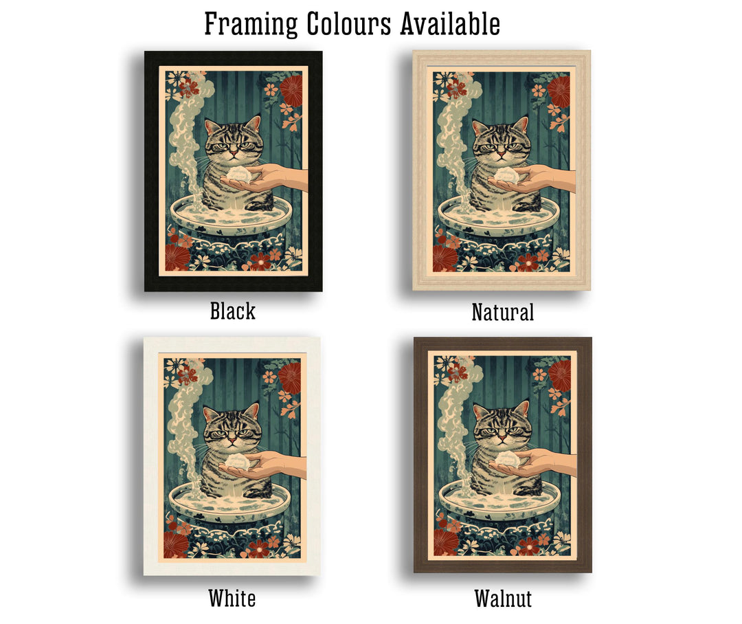 Grumpy Cat Japanese Art Print Whimsical Poster Ukiyo-e Style Cat Wall Art for Cozy Homes Funny Animal Decor and Cat Lover Spaces