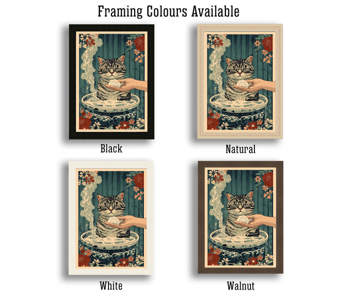 Grumpy Cat Japanese Art Print Whimsical Poster Ukiyo-e Style Cat Wall Art for Cozy Homes Funny Animal Decor and Cat Lover Spaces