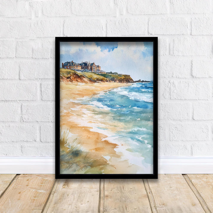 Fistral Beach Newquay Watercolor Painting Cornwall Beach Art Fistral Beach Print Scenic Seaside Decor