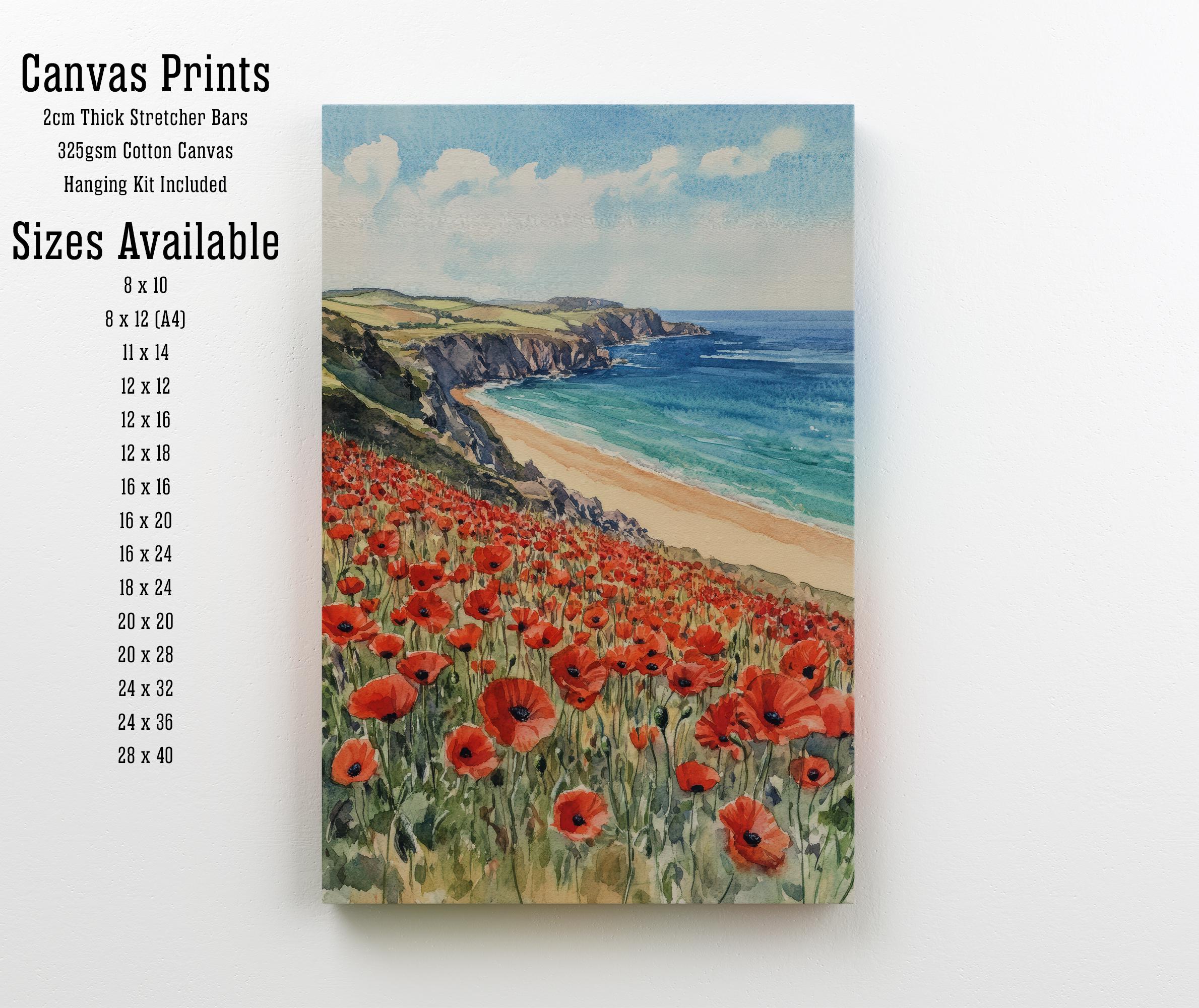 Polly Joke Cornwall Watercolor Painting Seaside Art Polly Joke Print Scenic Cornwall Beach Decor