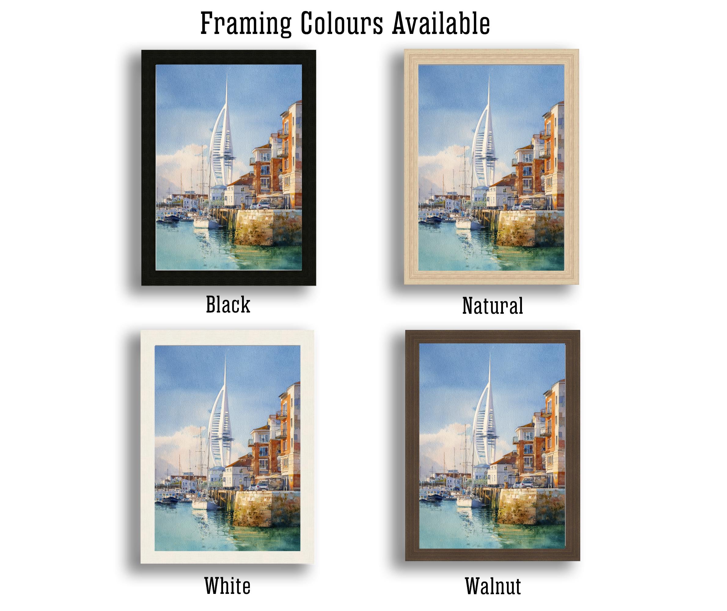 Portsmouth Watercolor Painting UK City Art Portsmouth Print Scenic Seaside Decor