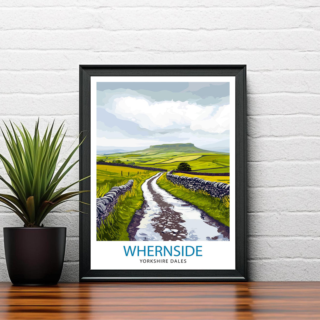 Whernside Travel Poster Yorkshire Dales Art Whernside Print Scenic Mountain Decor Gift for Hiking and Nature Lovers