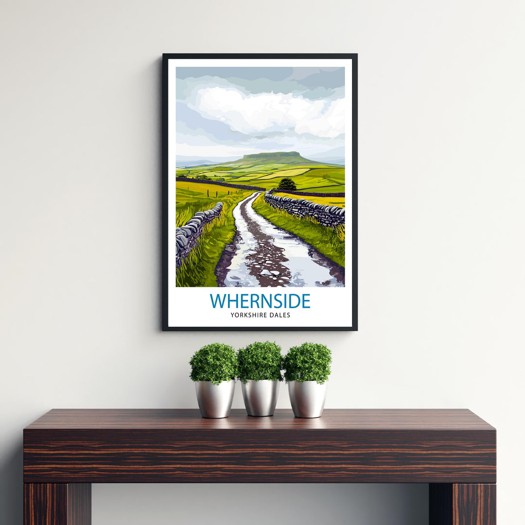 Whernside Travel Poster Yorkshire Dales Art Whernside Print Scenic Mountain Decor Gift for Hiking and Nature Lovers