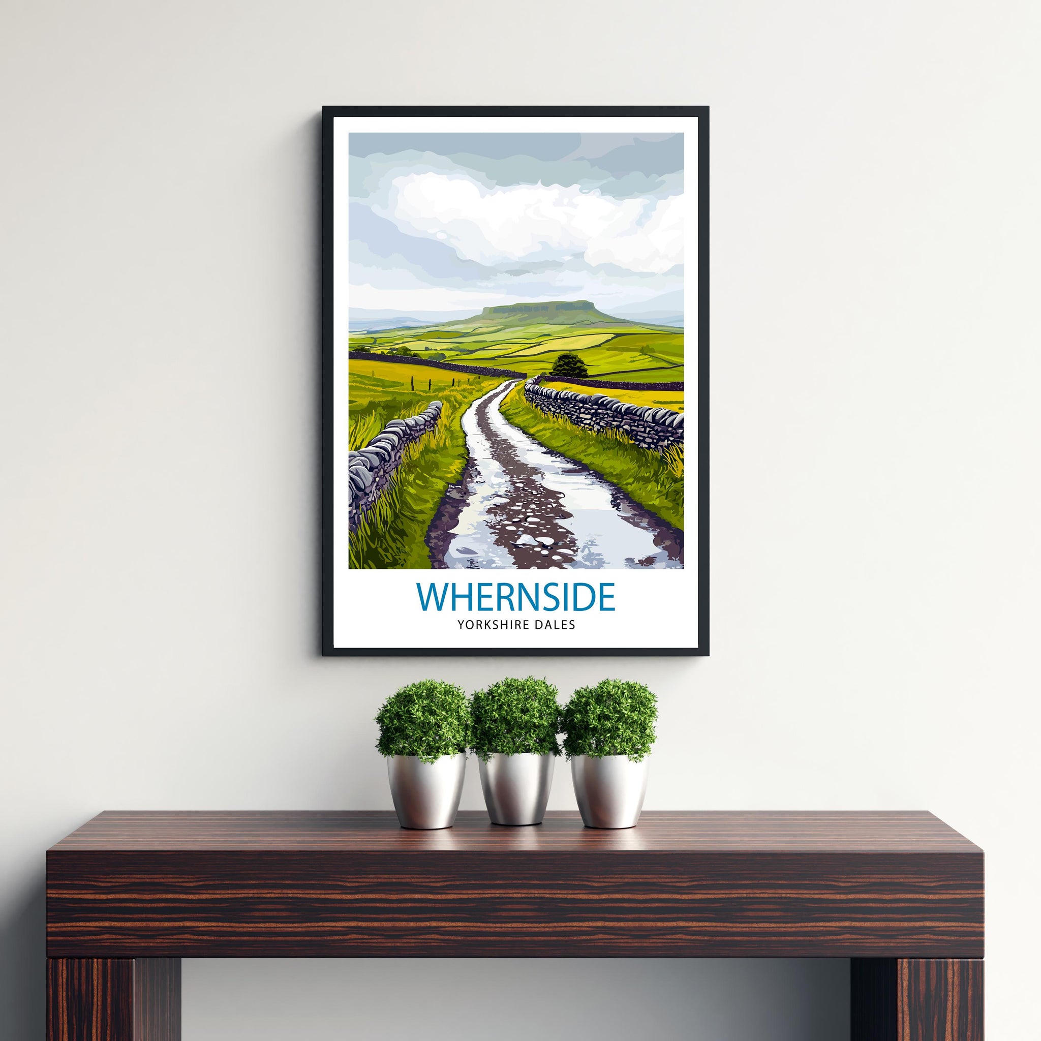 Whernside Travel Poster Yorkshire Dales Art Whernside Print Scenic Mountain Decor Gift for Hiking and Nature Lovers