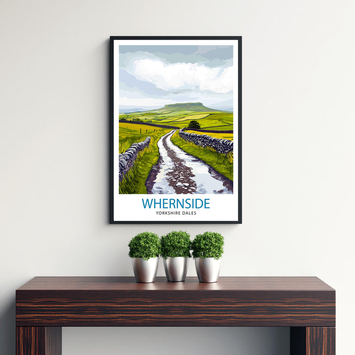 Whernside Travel Poster Yorkshire Dales Art Whernside Print Scenic Mountain Decor Gift for Hiking and Nature Lovers