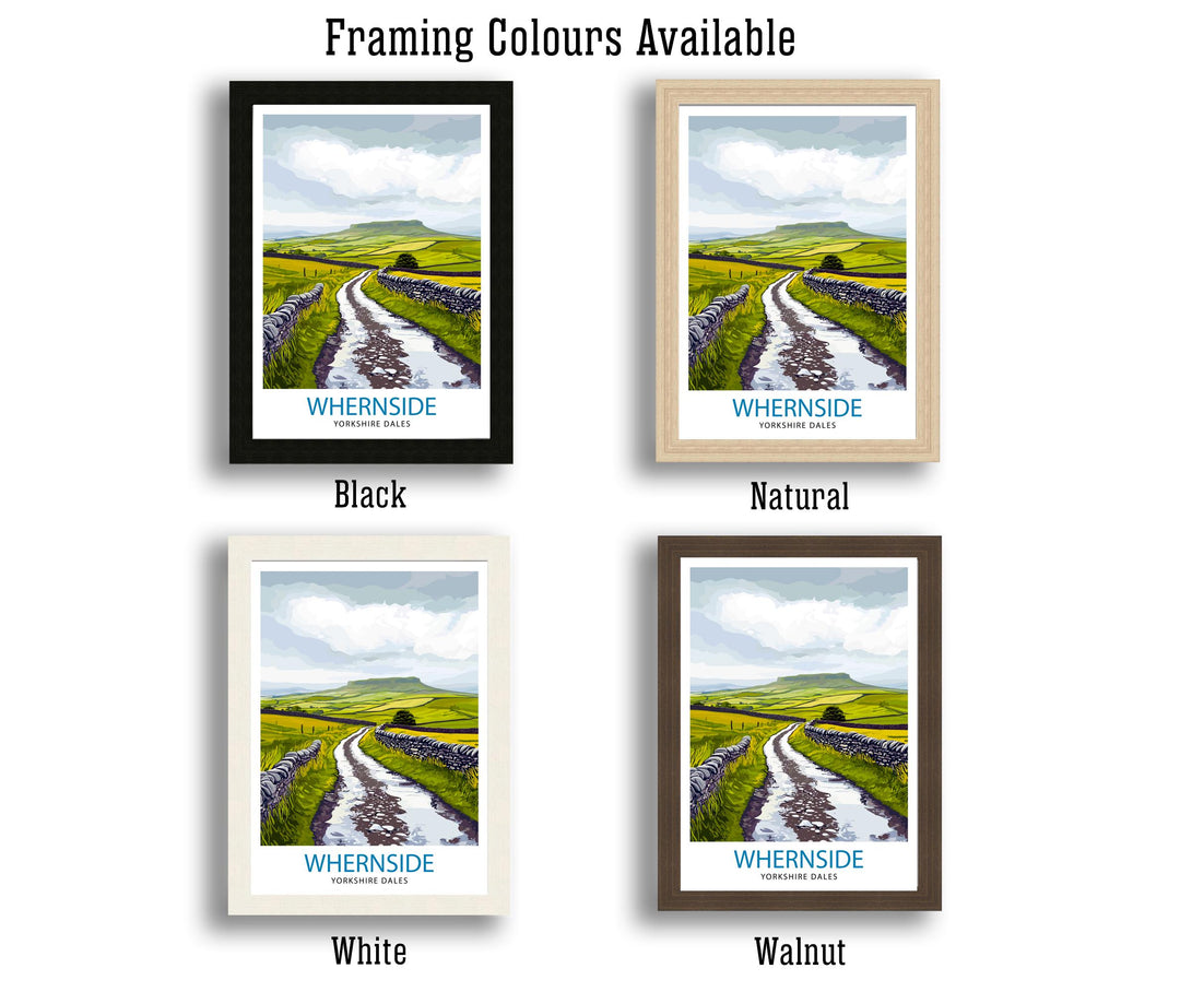 Whernside Travel Poster Yorkshire Dales Art Whernside Print Scenic Mountain Decor Gift for Hiking and Nature Lovers