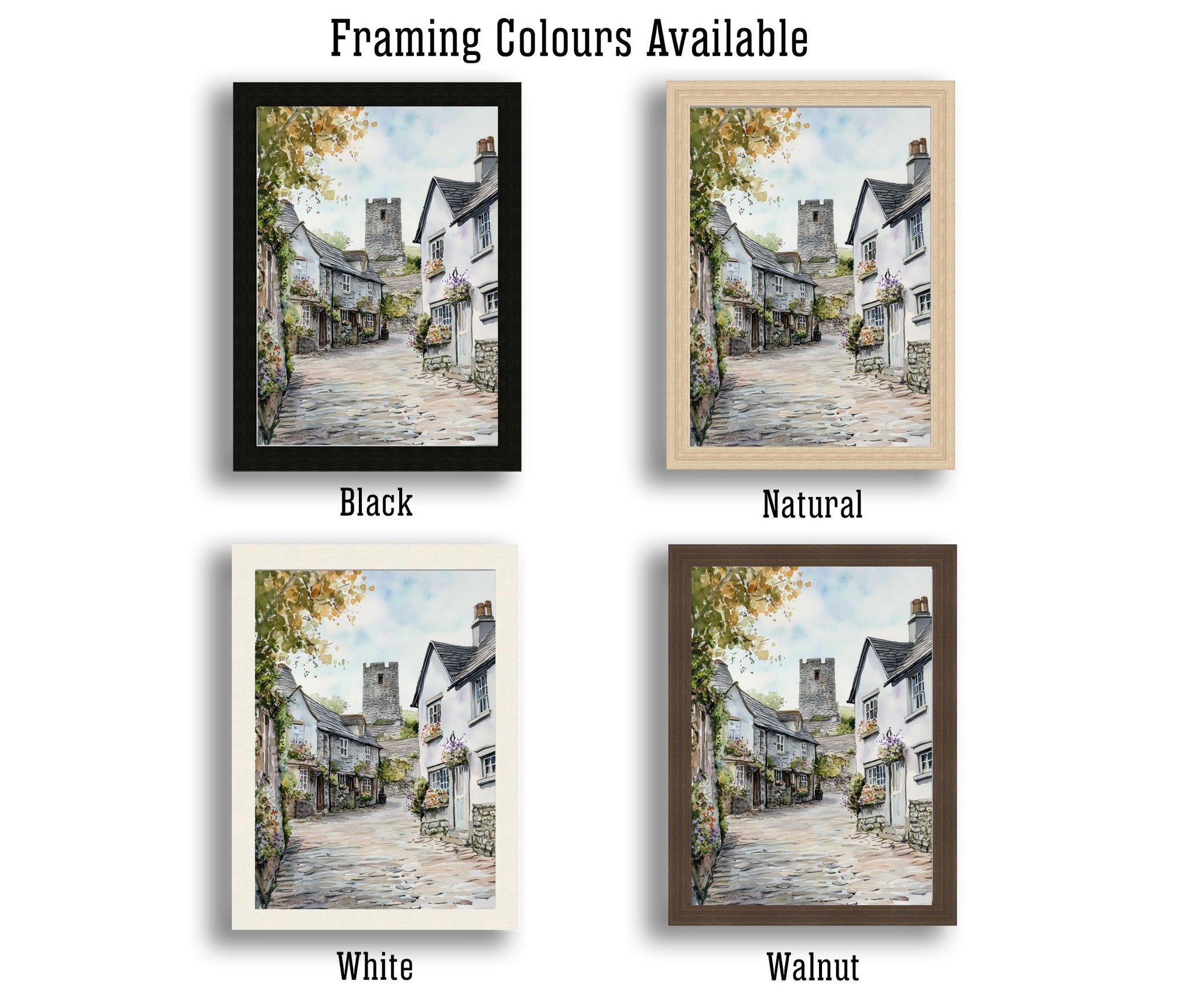 Cartmel Village Lake District Watercolor Painting Cartmel Print Scenic Village Decor Gift for Lake District Lovers