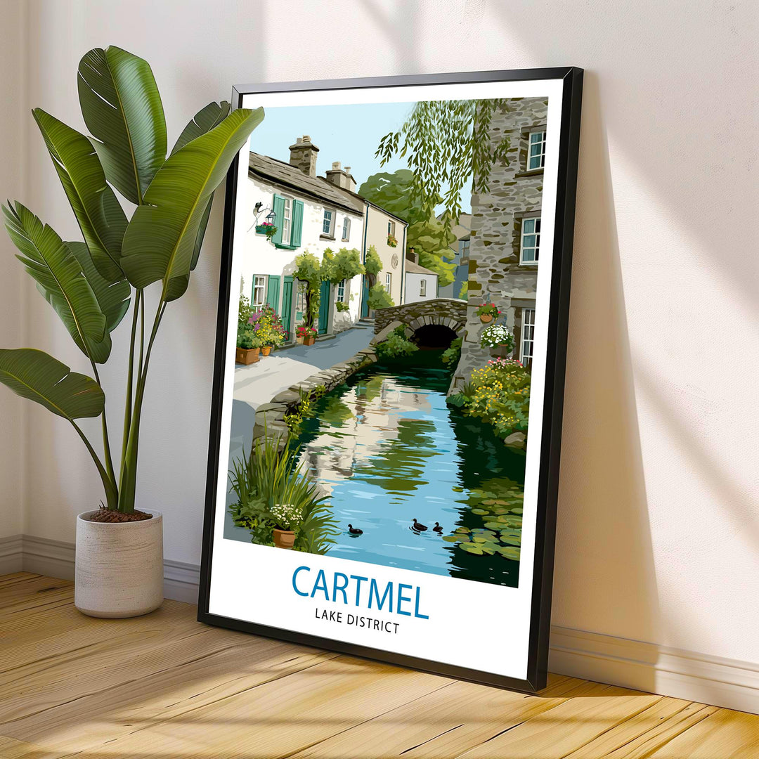 Cartmel Village Lake District Watercolor Painting Cartmel Print Scenic Village Decor Gift for Lake District Lovers