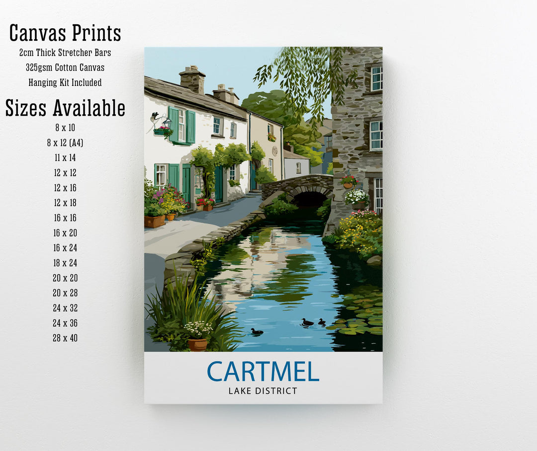 Cartmel Village Lake District Watercolor Painting Cartmel Print Scenic Village Decor Gift for Lake District Lovers