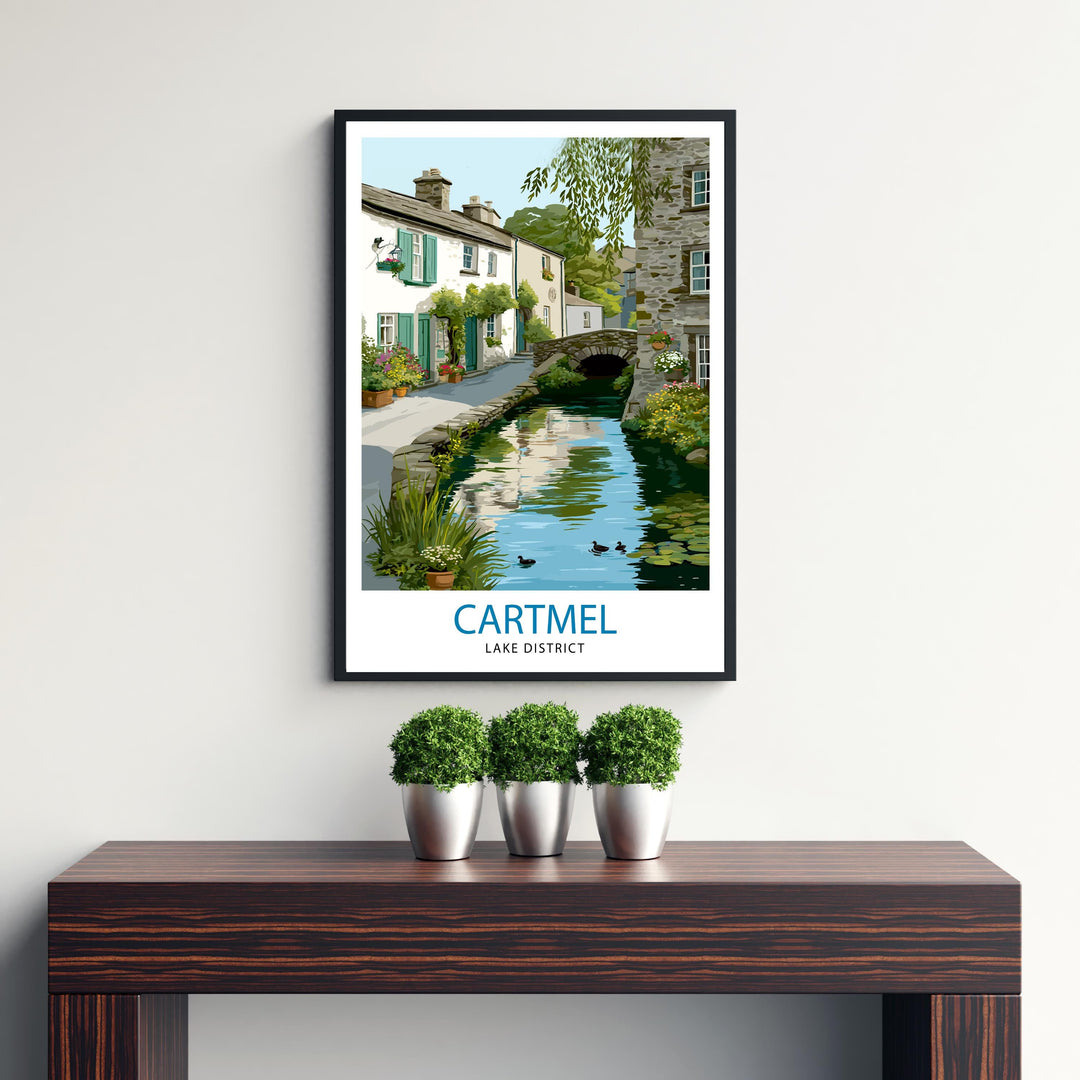 Cartmel Village Lake District Watercolor Painting Cartmel Print Scenic Village Decor Gift for Lake District Lovers