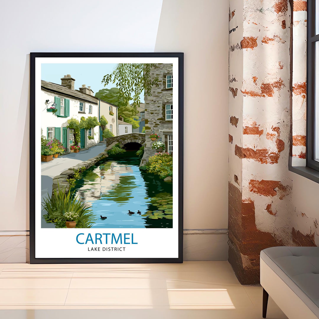 Cartmel Village Lake District Watercolor Painting Cartmel Print Scenic Village Decor Gift for Lake District Lovers