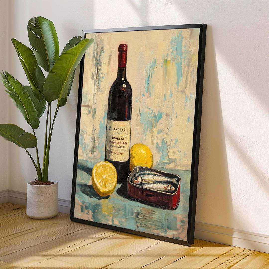 French Bistro Wine Art Print Vintage Kitchen Wall Art Rustic Parisian Poster for Cozy Homes Bistro Inspired Decor and Wine Lover Spaces