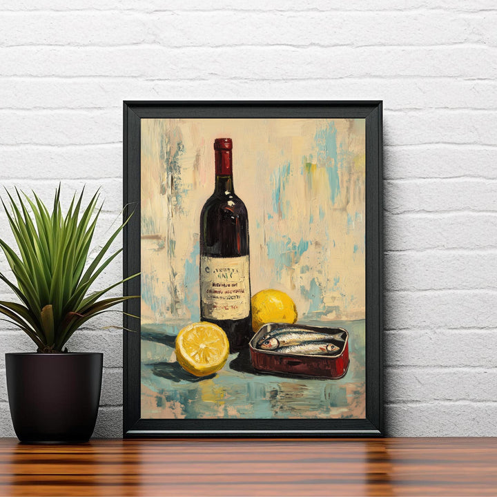 French Bistro Wine Art Print Vintage Kitchen Wall Art Rustic Parisian Poster for Cozy Homes Bistro Inspired Decor and Wine Lover Spaces