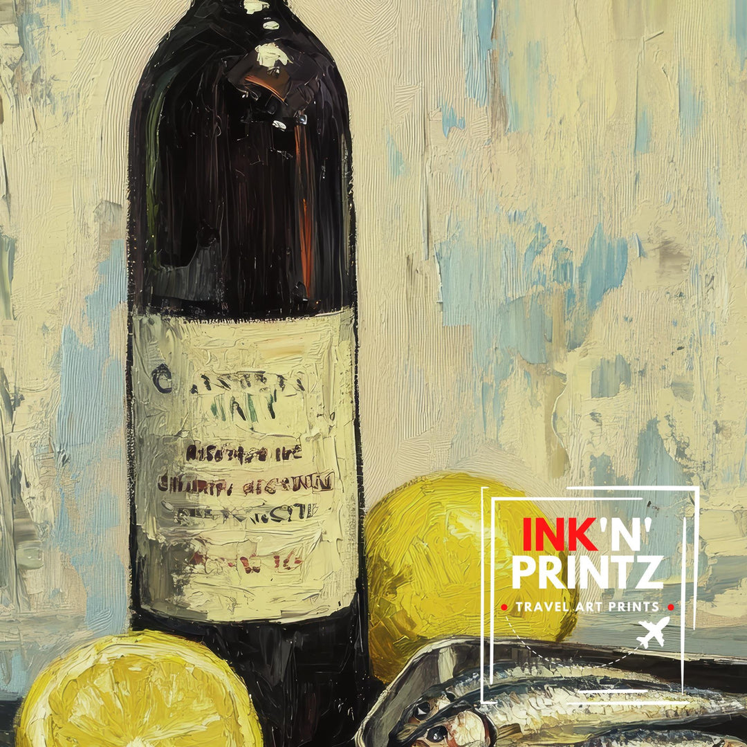 French Bistro Wine Art Print Vintage Kitchen Wall Art Rustic Parisian Poster for Cozy Homes Bistro Inspired Decor and Wine Lover Spaces