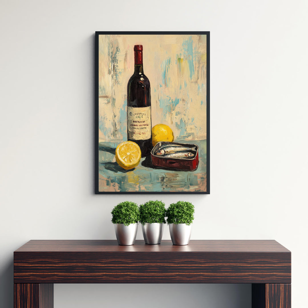 French Bistro Wine Art Print Vintage Kitchen Wall Art Rustic Parisian Poster for Cozy Homes Bistro Inspired Decor and Wine Lover Spaces