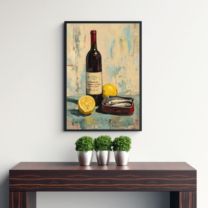 French Bistro Wine Art Print Vintage Kitchen Wall Art Rustic Parisian Poster for Cozy Homes Bistro Inspired Decor and Wine Lover Spaces