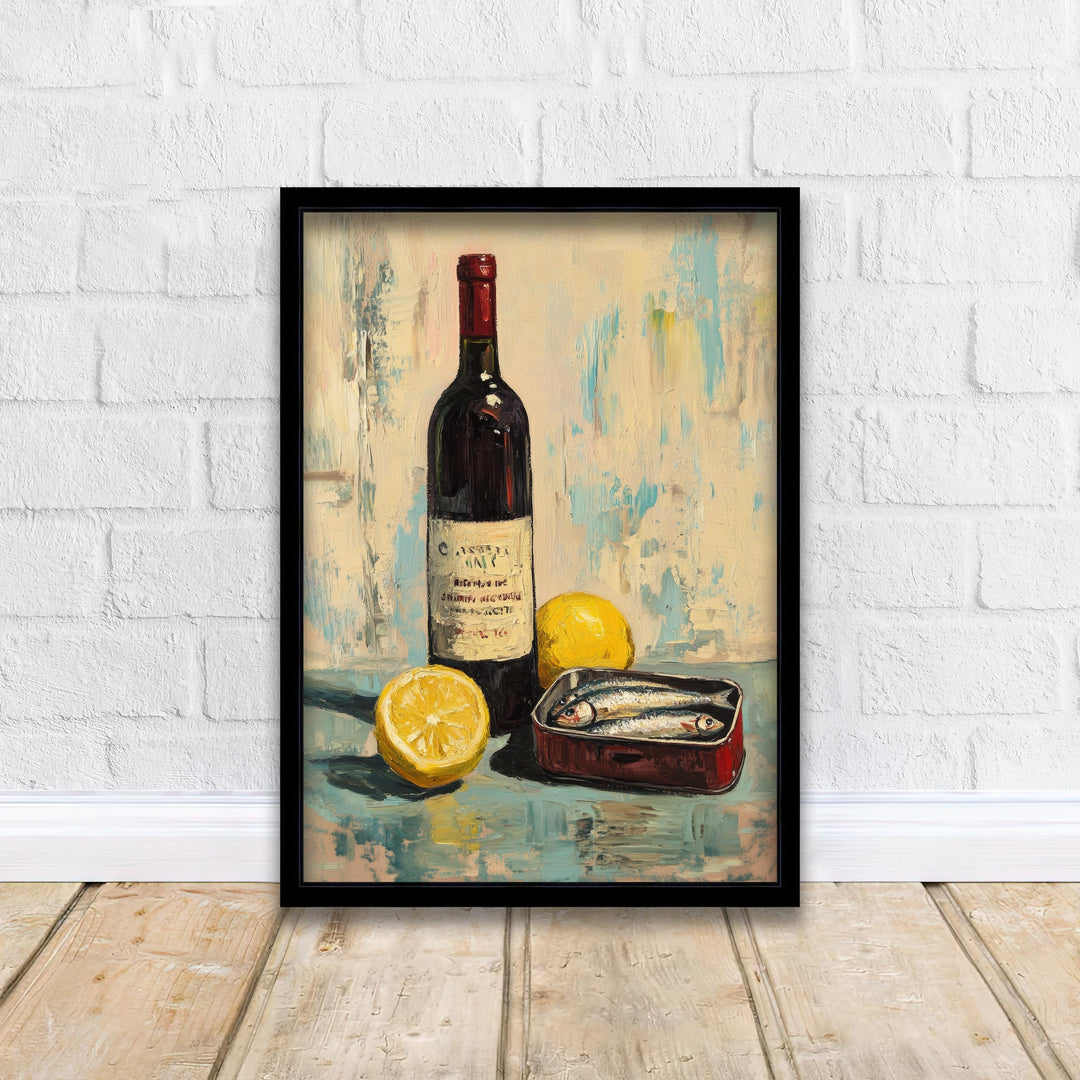 French Bistro Wine Art Print Vintage Kitchen Wall Art Rustic Parisian Poster for Cozy Homes Bistro Inspired Decor and Wine Lover Spaces