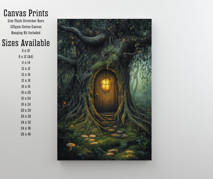 Enchanted Fairy Door Art Print Cottagecore Magic Decor Whimsical Fantasy Wall Art Secret Garden Home Decor