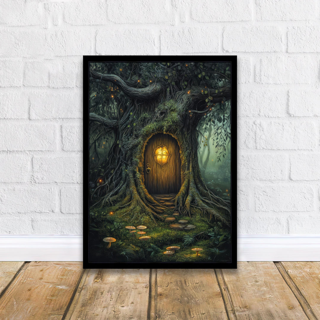 Enchanted Fairy Door Art Print Cottagecore Magic Decor Whimsical Fantasy Wall Art Secret Garden Home Decor