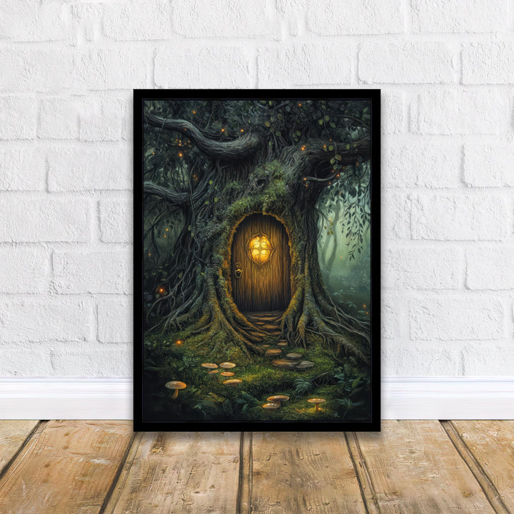 Enchanted Fairy Door Art Print Cottagecore Magic Decor Whimsical Fantasy Wall Art Secret Garden Home Decor
