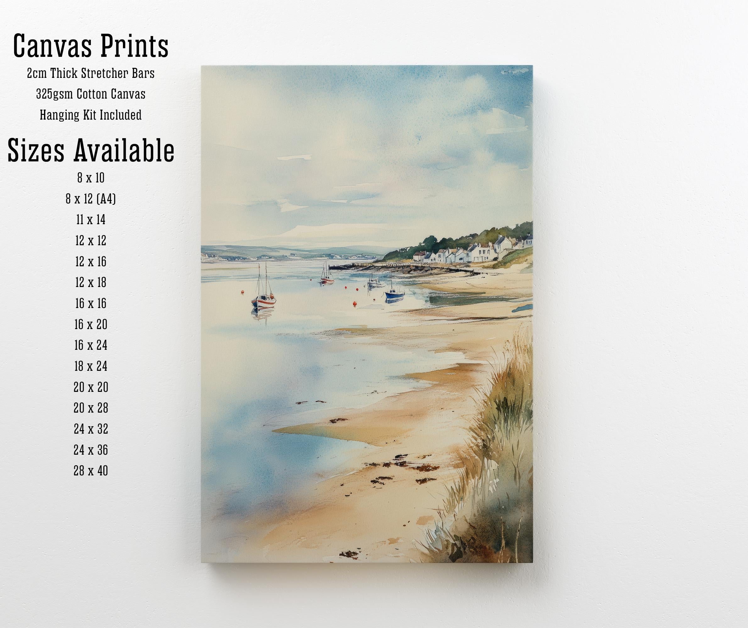 Hayle Watercolor Painting Cornwall Coastal Art Hayle Print Scenic Seaside Decor