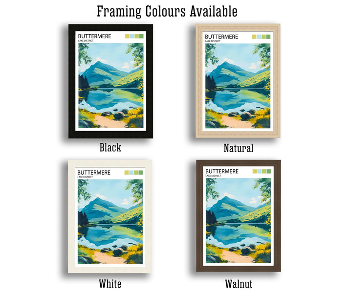 Buttermere Lake District Travel Poster UK Landscape Art Buttermere Print Scenic Mountain Lake Decor