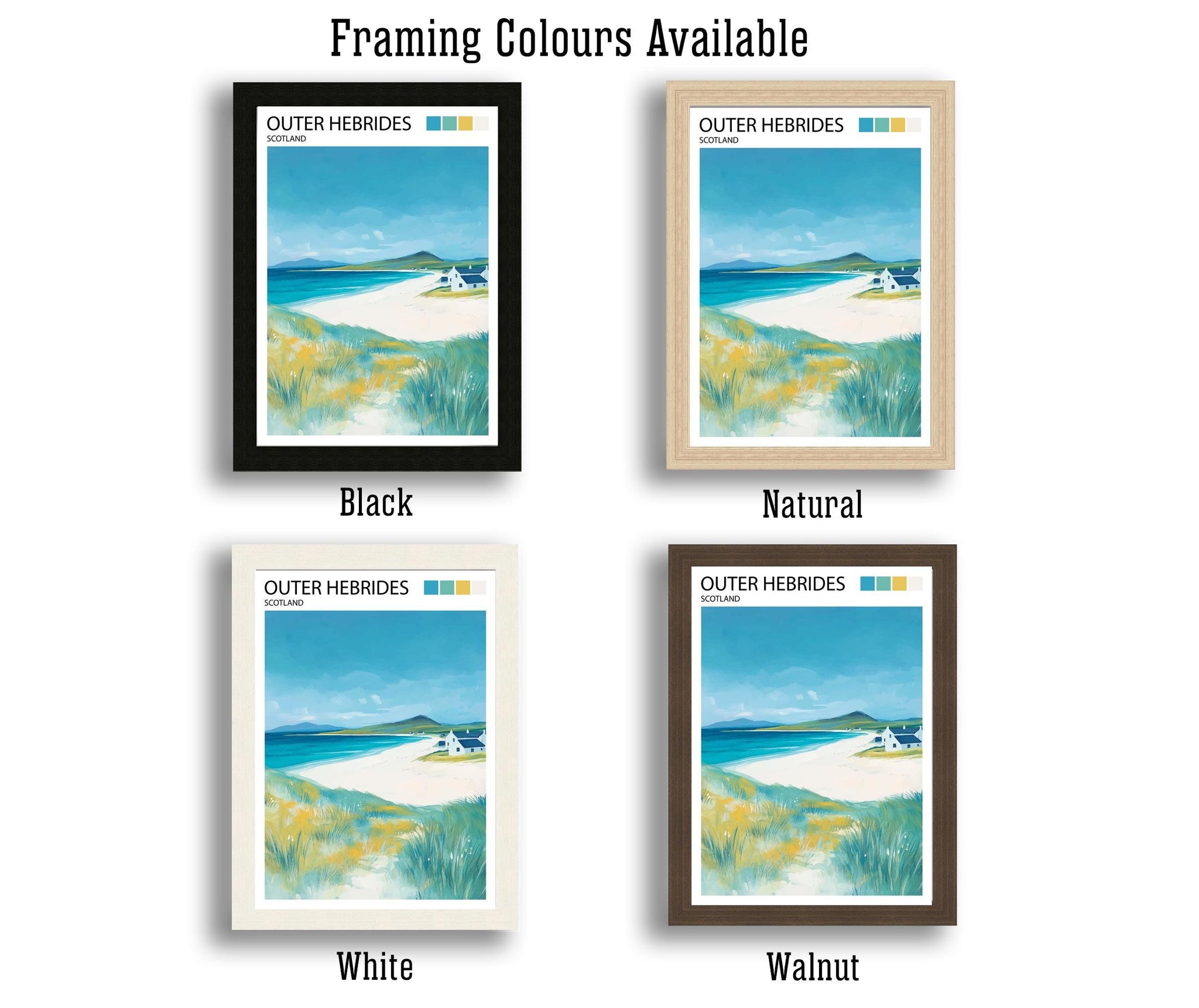 Outer Hebrides Travel Poster Scottish Islands Art Outer Hebrides Print Scenic Scottish Coast Decor