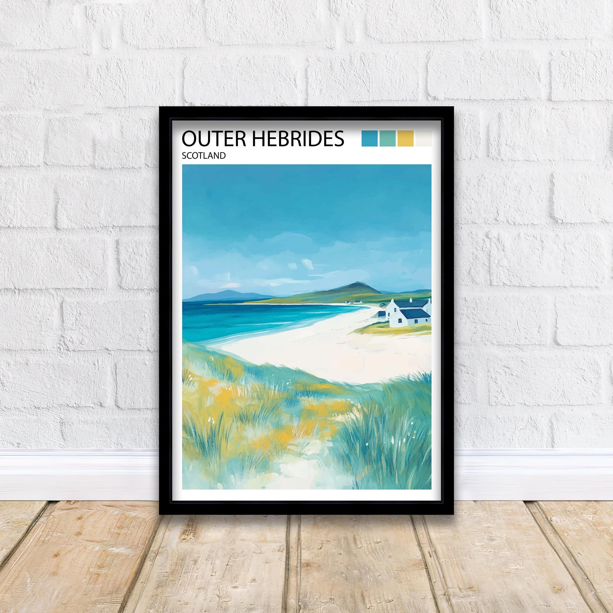Outer Hebrides Travel Poster Scottish Islands Art Outer Hebrides Print Scenic Scottish Coast Decor