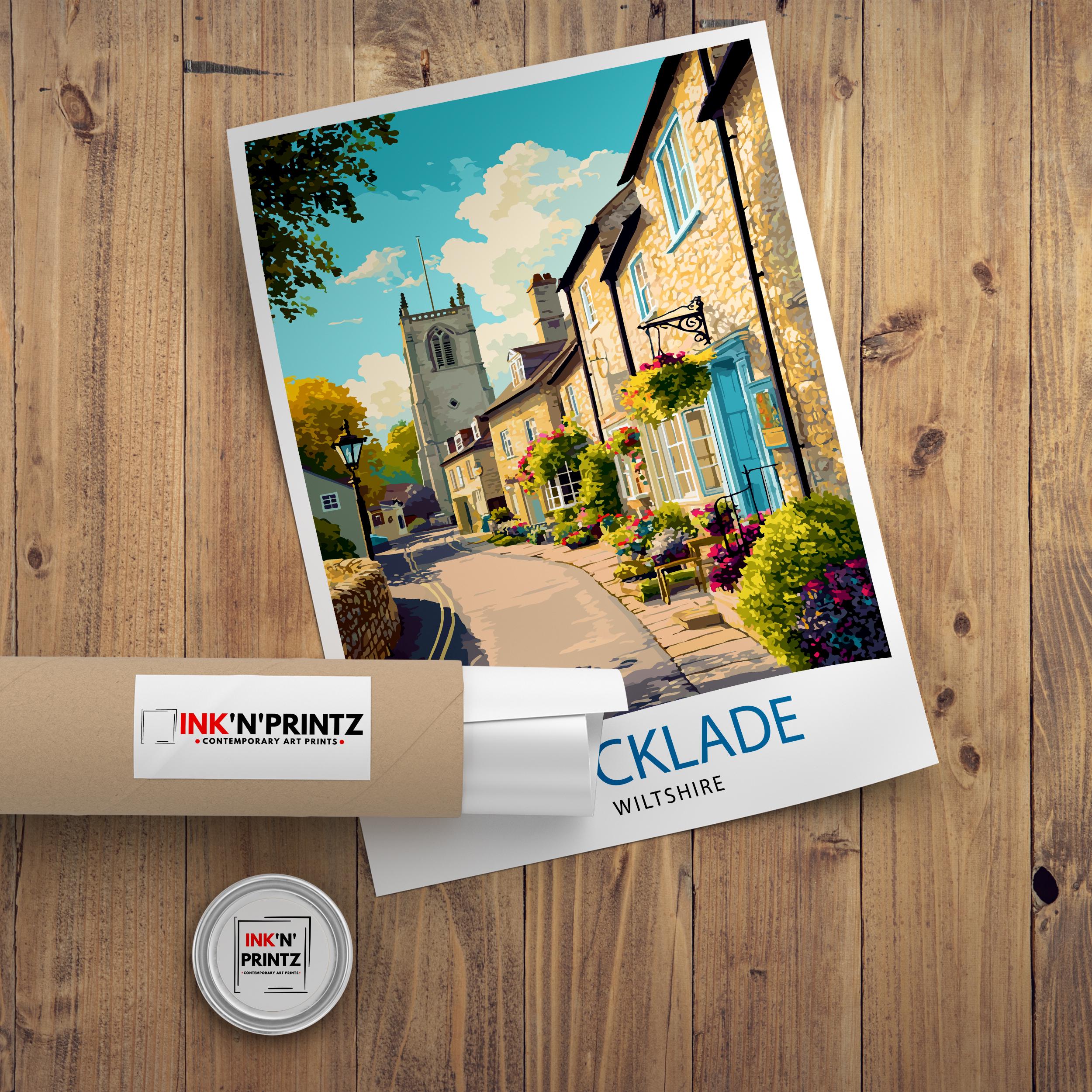 Cricklade Wiltshire Travel Poster UK Village Art Cricklade Print Scenic Wiltshire Decor Gift for England Lovers