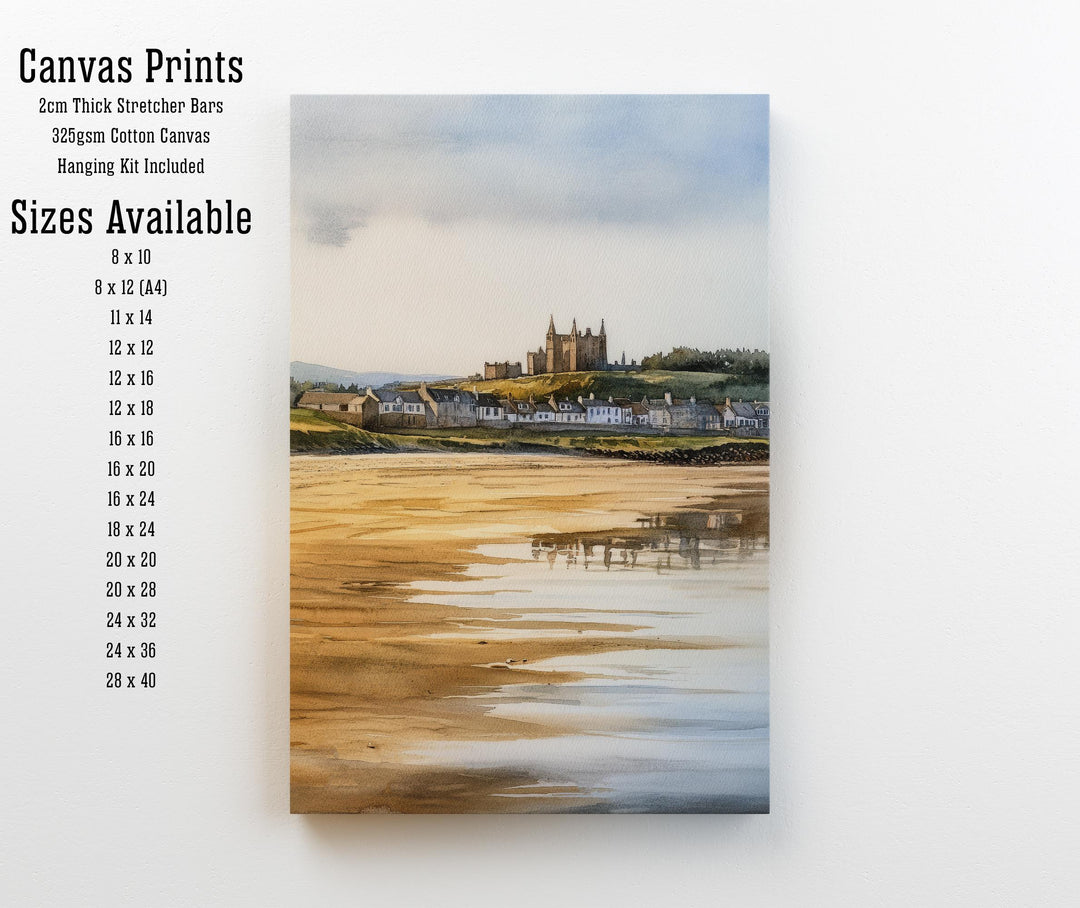 St Andrews Fife Watercolor Painting Scotland Coastal Art St Andrews Print Scenic Seaside Decor Gift for Scotland Lovers