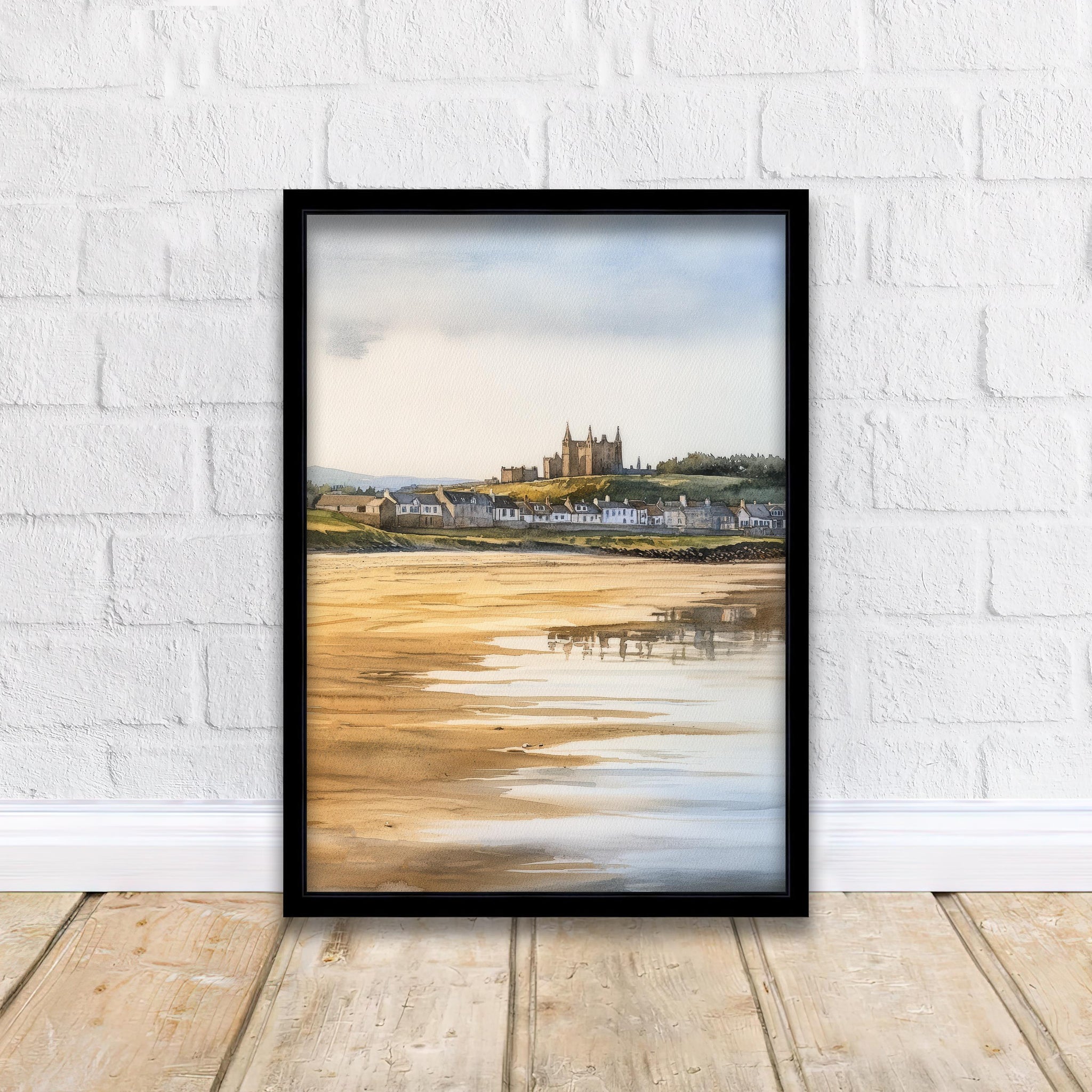 St Andrews Fife Watercolor Painting Scotland Coastal Art St Andrews Print Scenic Seaside Decor Gift for Scotland Lovers