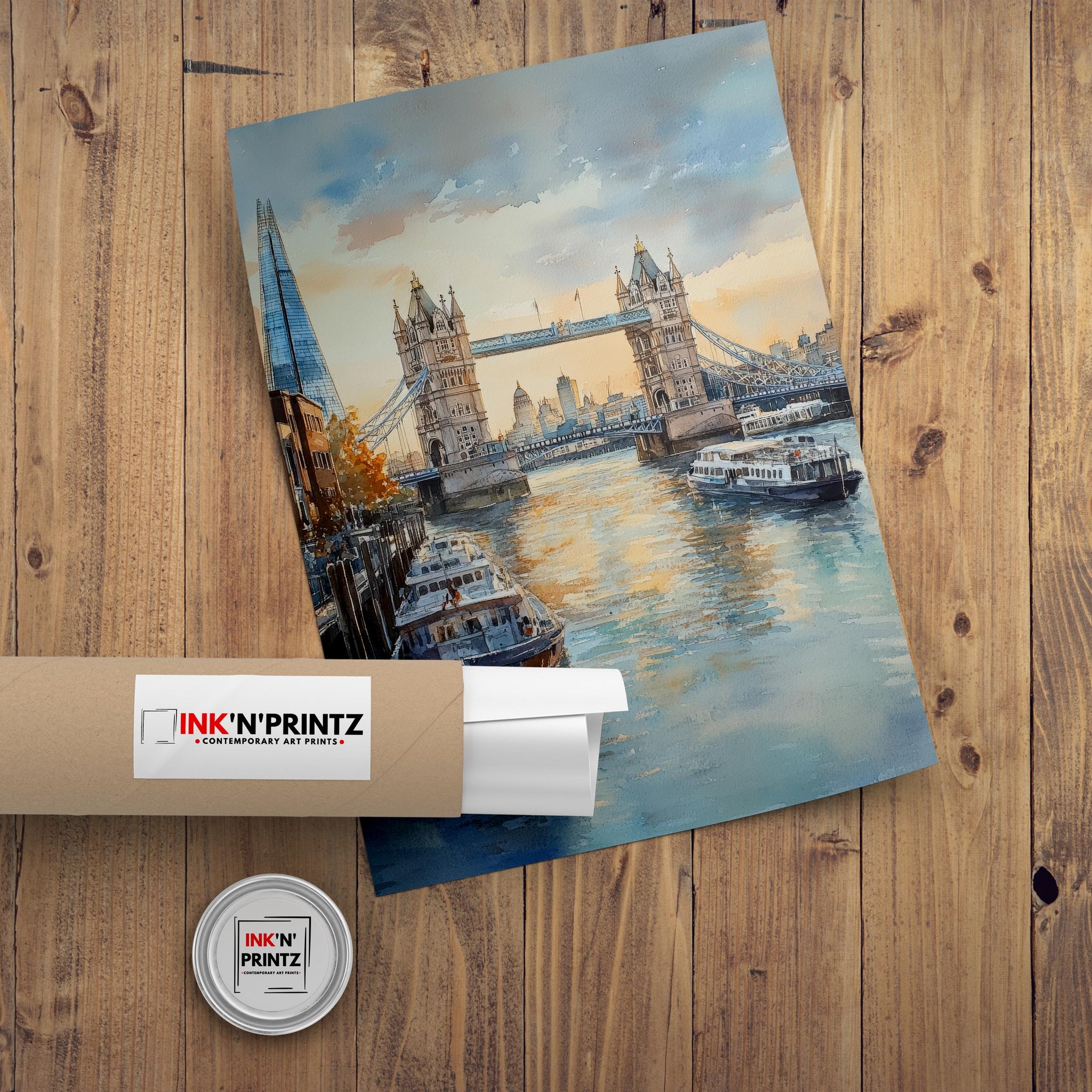 London Watercolor Painting UK City Art London Print Scenic Cityscape Decor Gift for London Lovers