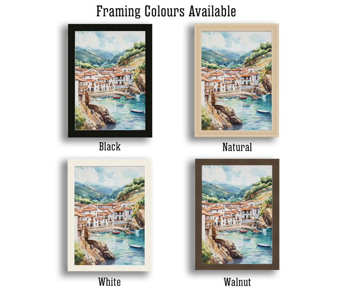 Basque Country Watercolor Painting Spain Art Basque Country Print Scenic Seaside Landscape Decor Gift for Spain Lovers