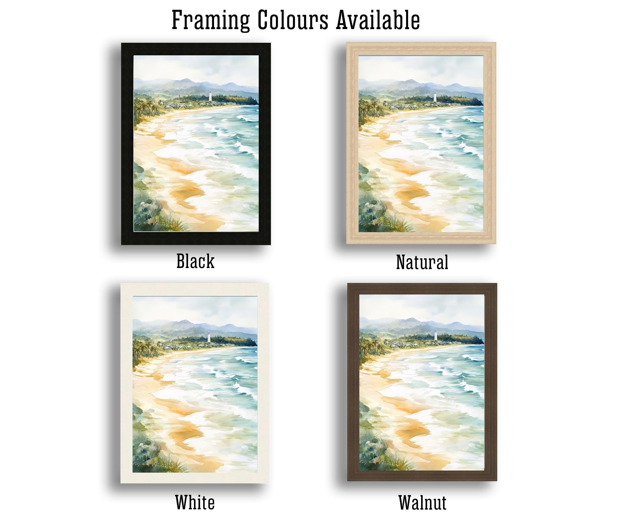 Byron Bay Watercolor Painting Australian Coastal Art Byron Bay Print Scenic Beach Decor Gift for Australia Lovers