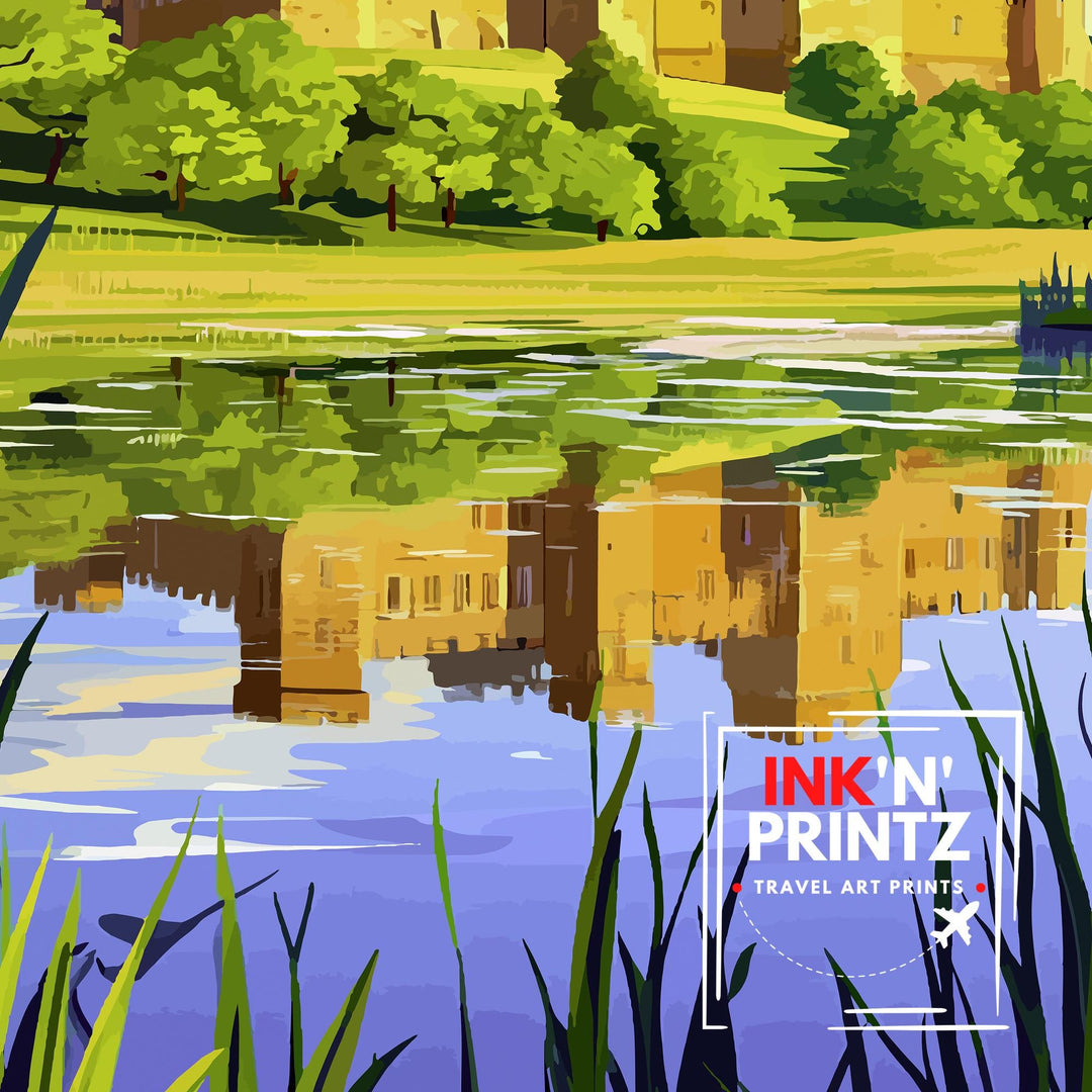 Alnwick Castle Travel Poster Northumberland Castle Art Alnwick Print Scenic Castle Decor Gift for UK History Lovers
