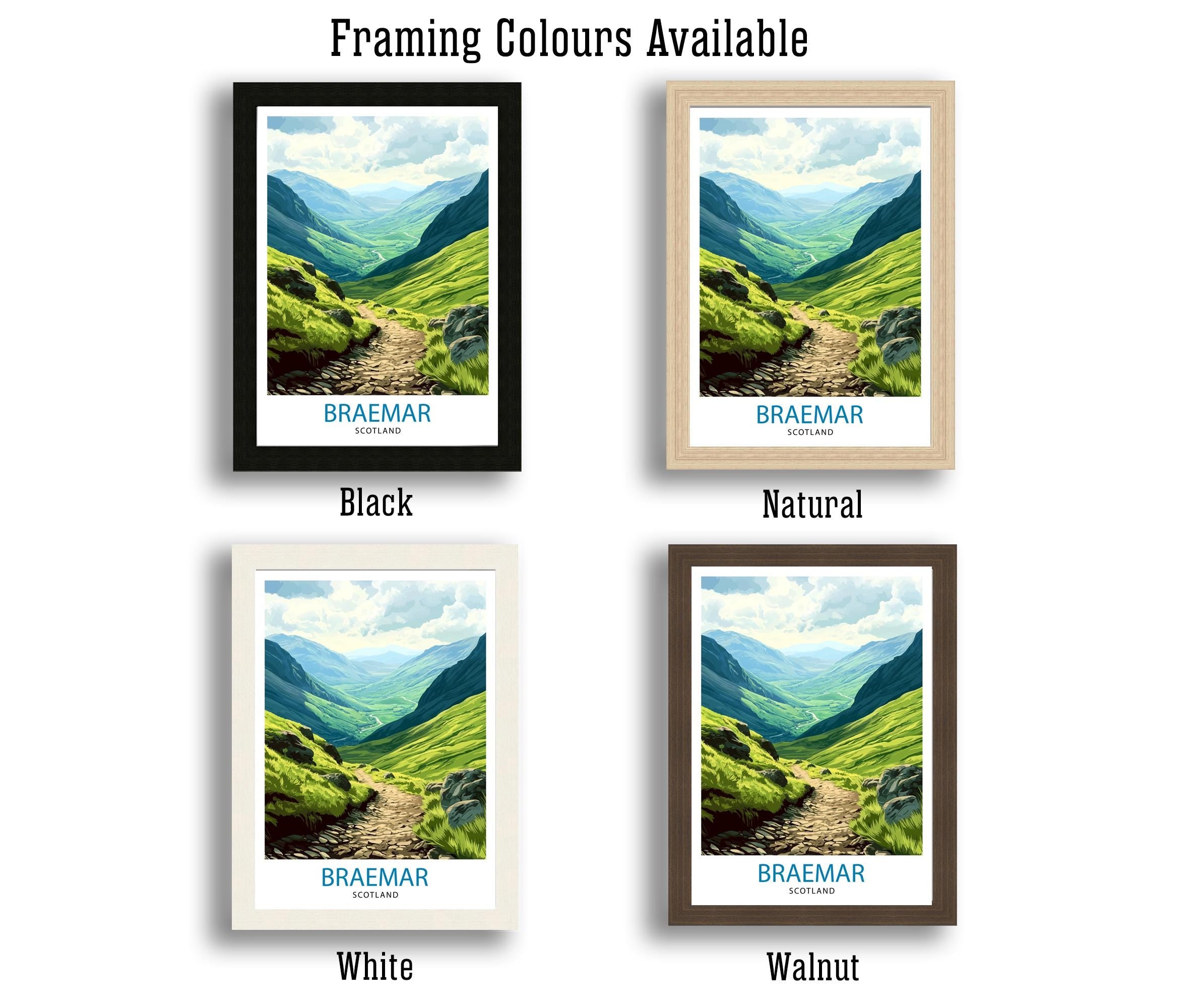 Braemar Scotland Travel Poster Scottish Village Art Braemar Print Scenic Highland Village Decor Gift for Scotland Lovers